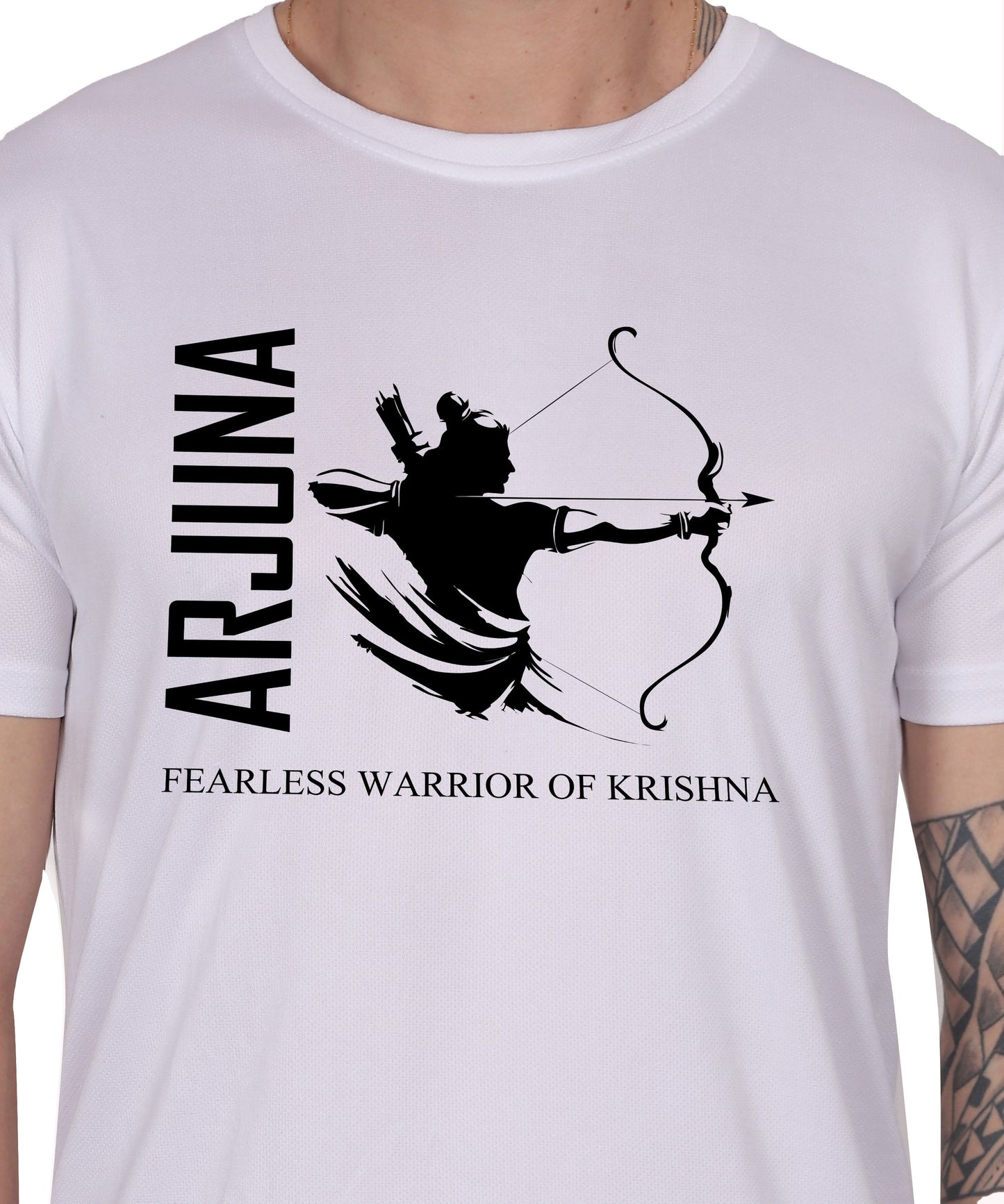 Arjuna Warrior of Krishna Graphic T-Shirt, Cotton, Short Sleeve, Round Neck