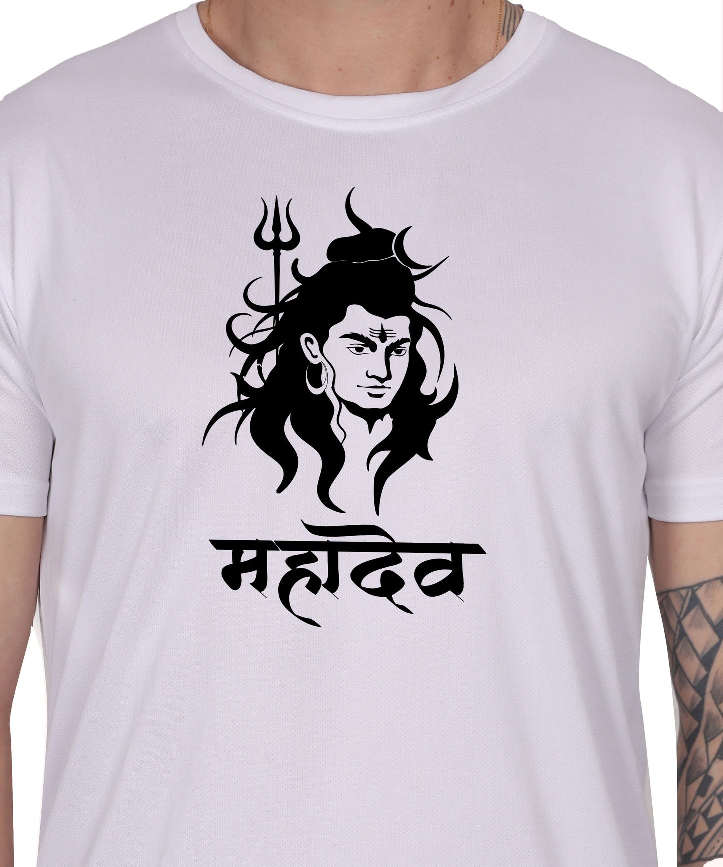Mahadev Graphic Print Cotton T-Shirt, Round Neck, Short Sleeve