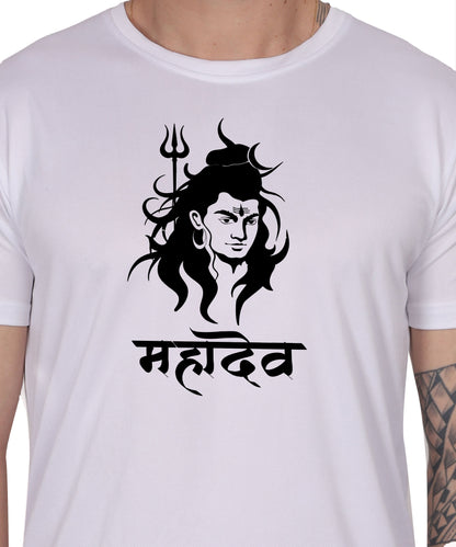 Mahadev Graphic Print Cotton T-Shirt, Round Neck, Short Sleeve