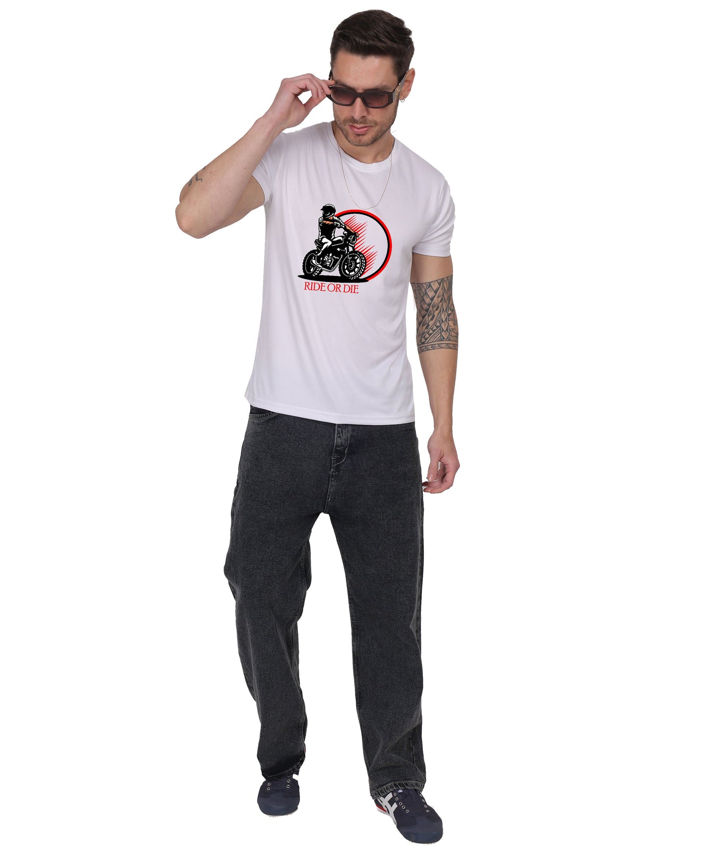 Ride or Die Motorcycle Graphic T-Shirt, Cotton, Short Sleeve, Regular Fit