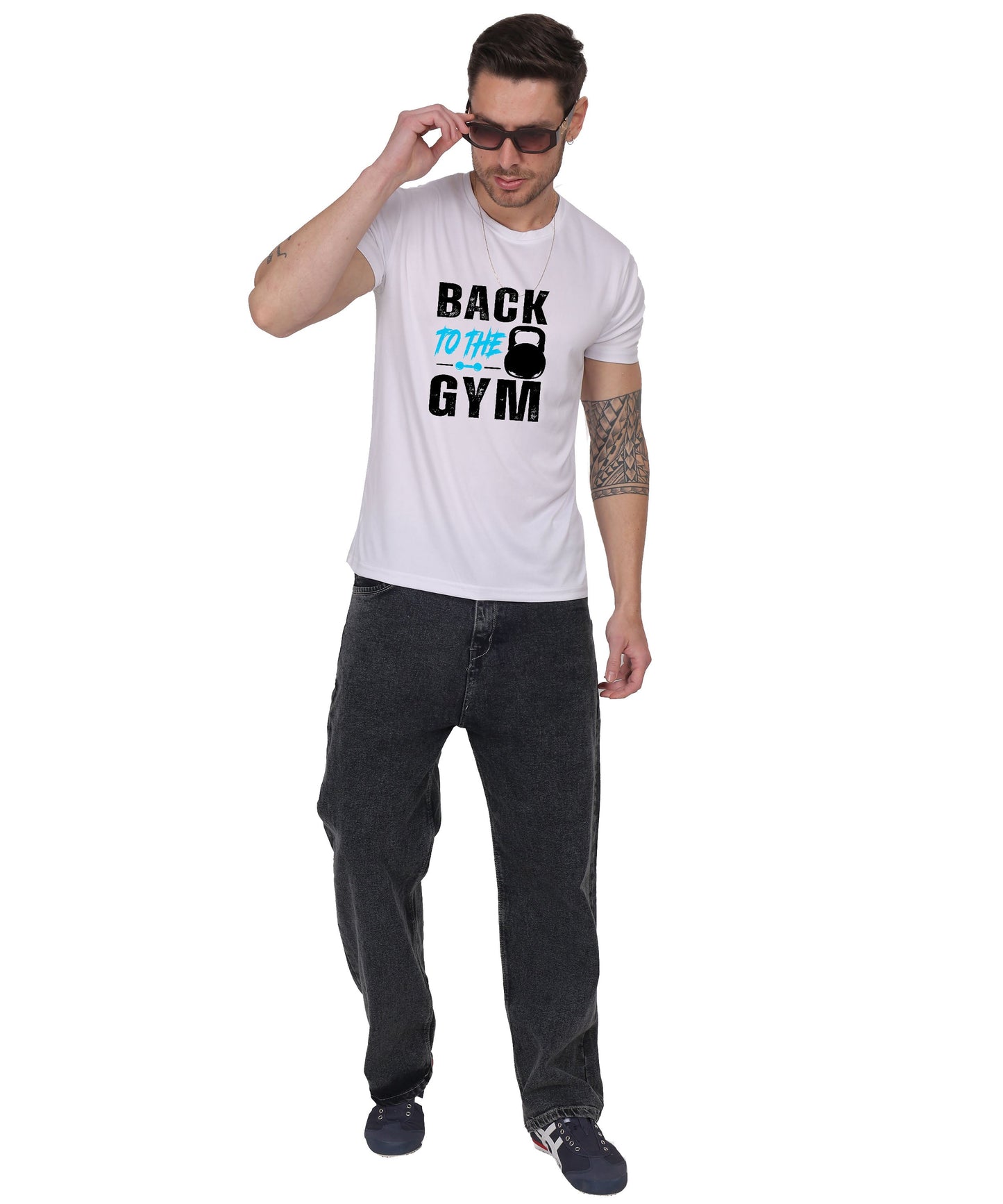 Back to the Gym Workout T-Shirt, Cotton, Short Sleeve, Regular Fit, Graphic Print Design