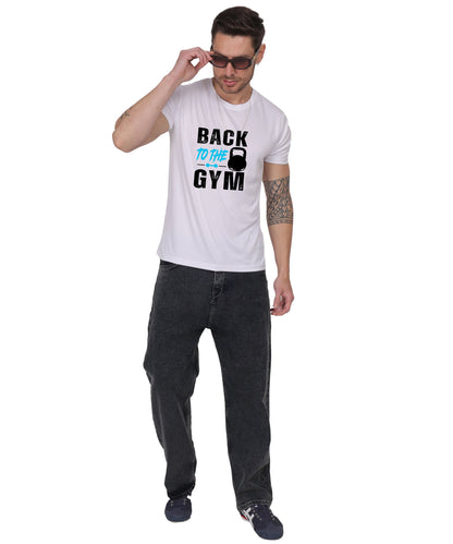 Back to the Gym Workout T-Shirt, Cotton, Short Sleeve, Regular Fit, Graphic Print Design