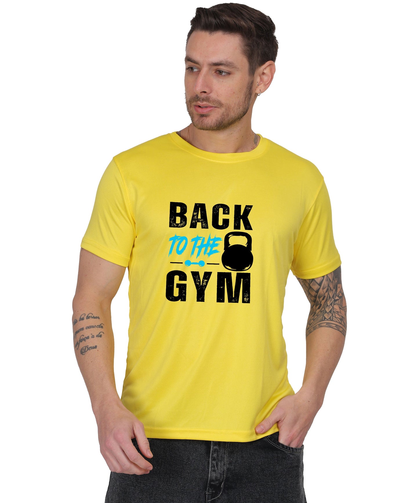 Back to the Gym Workout T-Shirt, Cotton, Short Sleeve, Regular Fit, Graphic Print Design