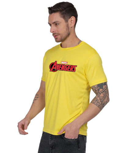 Avengers Graphic Print Cotton T-Shirt, Black, Round Neck, Short Sleeve, Casual Wear