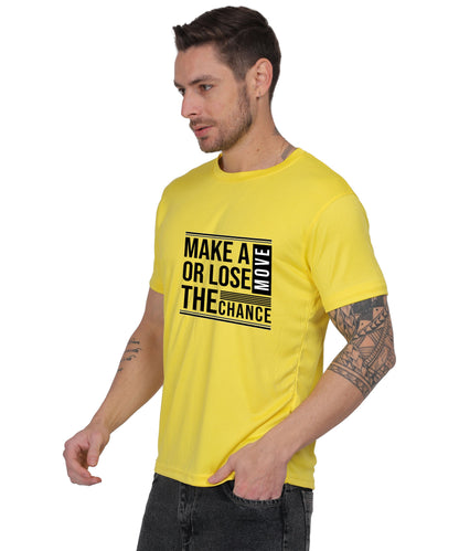 Motivational Graphic T-Shirt, Cotton Blend, Short Sleeve, Regular Fit, Make A Move Design