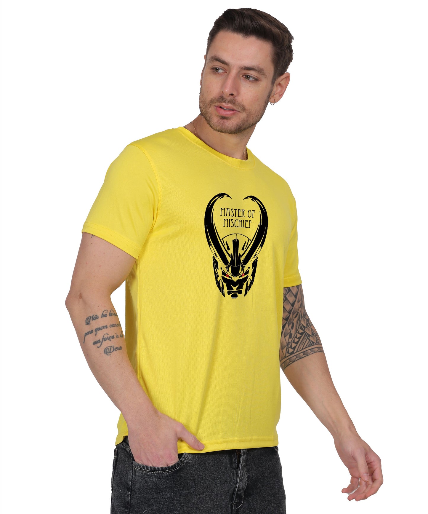 Generic Master of Mischief Graphic T-Shirt, Black Cotton, Short Sleeve, Regular Fit, Crew Neck