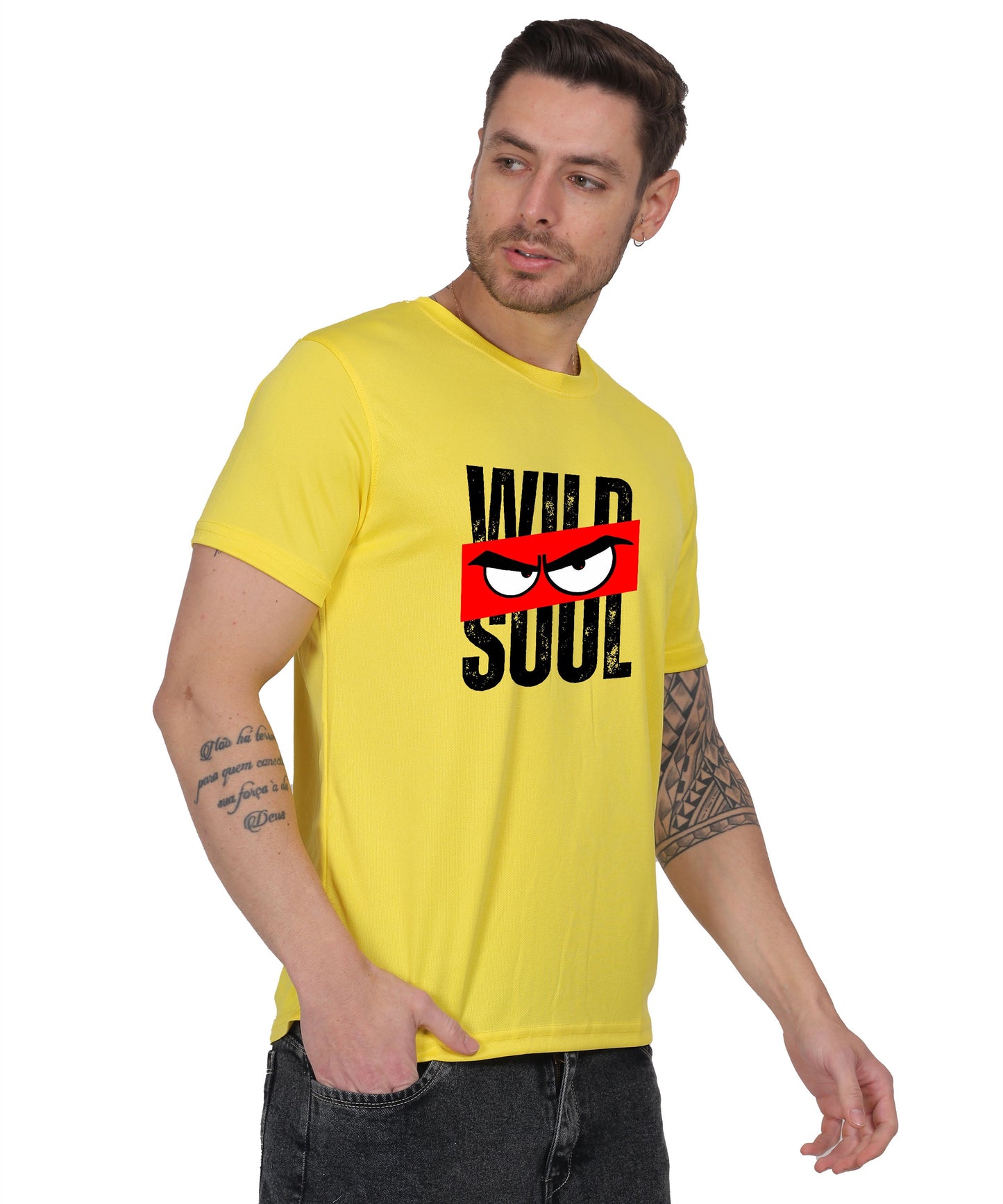 Graphic Print T-Shirt, Cotton, Angry Eyes Design