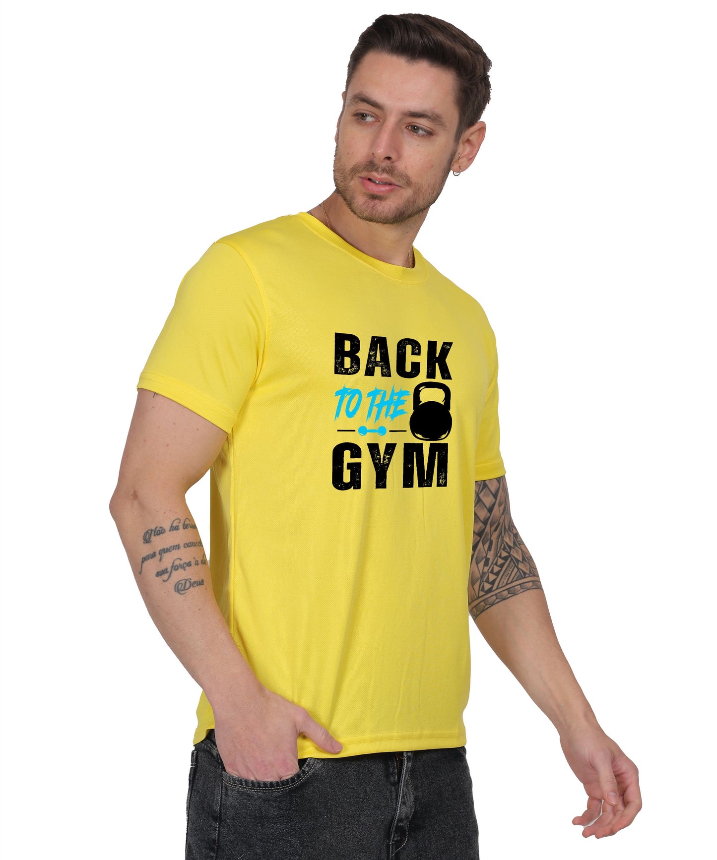 Back to the Gym Workout T-Shirt, Cotton, Short Sleeve, Regular Fit, Graphic Print Design