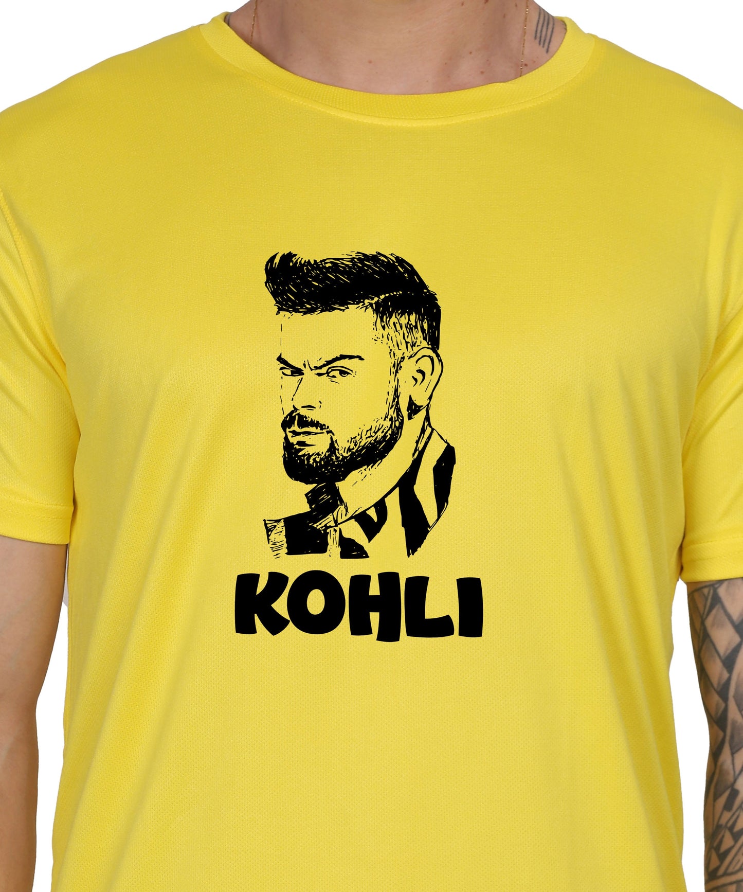 Generic Men's Graphic Print Cotton T-Shirt, Black, Short Sleeve, Crew Neck, Regular Fit