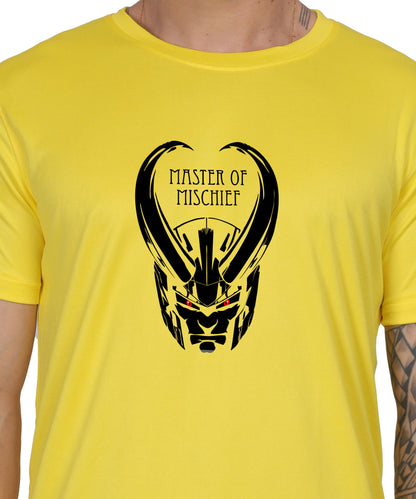 Generic Master of Mischief Graphic T-Shirt, Black Cotton, Short Sleeve, Regular Fit, Crew Neck