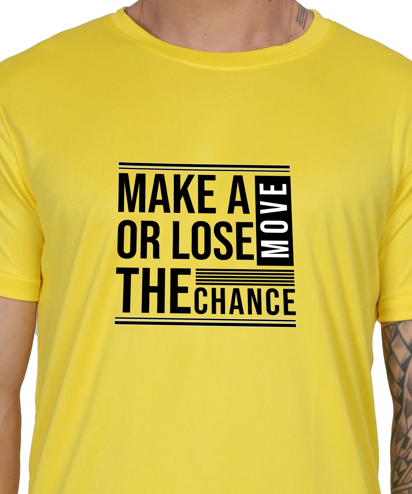 Motivational Graphic T-Shirt, Cotton Blend, Short Sleeve, Regular Fit, Make A Move Design