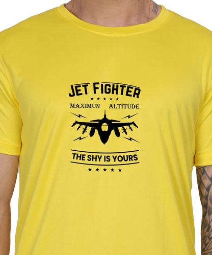 Jet Fighter Graphic T-Shirt, Maximum Altitude Design, Short Sleeve, Casual Wear