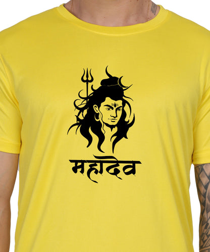 Mahadev Graphic Print Cotton T-Shirt, Round Neck, Short Sleeve