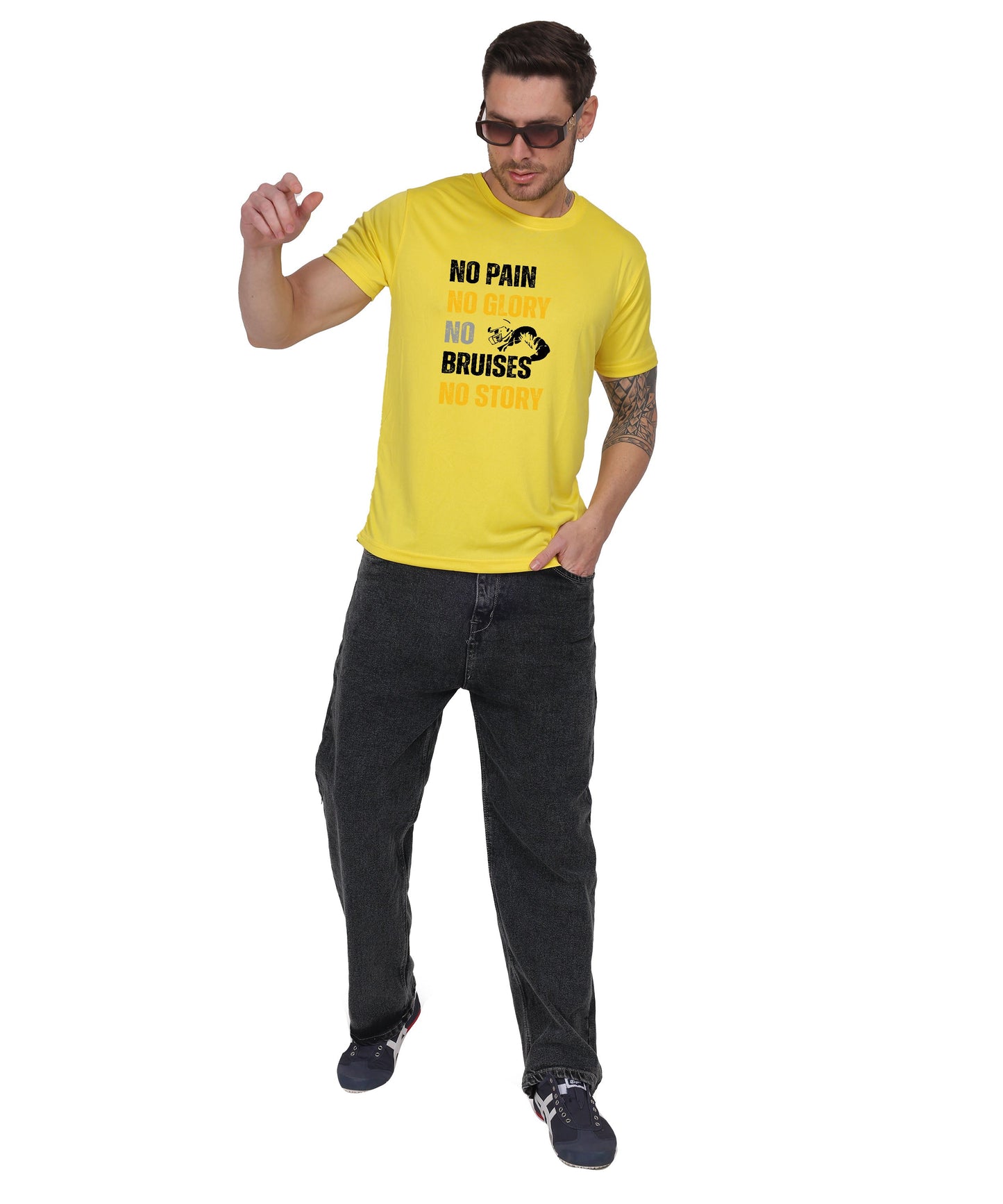 No Pain No Glory Soccer T-Shirt, Red, Short Sleeve Graphic Design, Athletic Casual Wear